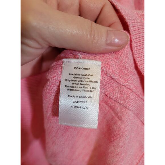 Talbots Women's V Neck Knit Top 3/4 Sleeves Minimalist Pullover Pink Size Small - Picture 5 of 6